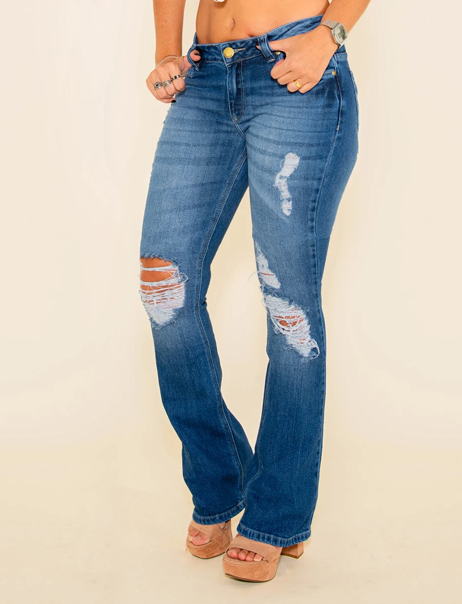 Calça jeans modelagem flare-3