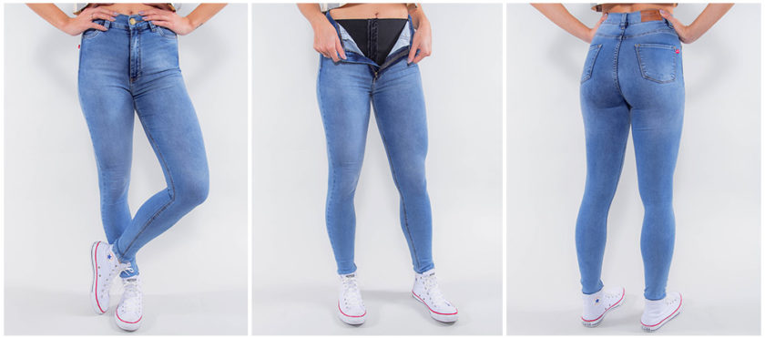 Calça jeans com cinta modeladora-2