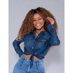 Camisa feminina jeans claro on sale