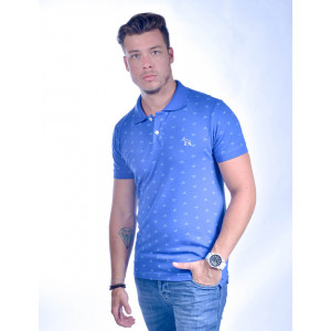 Camisa Polo Atacado com Microestampas de Passaro Masculino
