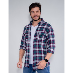 Camisa xadrez masculina hot sale flanelada