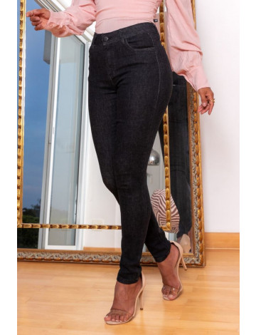  Calça jeans black modeladora com elástico personalizado atacado feminina Revanche Aimorés Preto