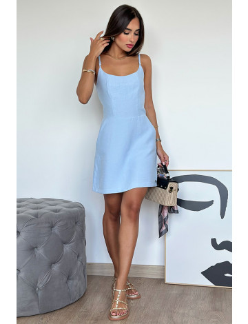 Vestido Macaquinho Alça Regulavel Atacado Feminino Revanche Calafell Azul Claro