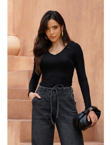 Blusa Manga Longa Atacado Feminina Revanche Adriele Preto