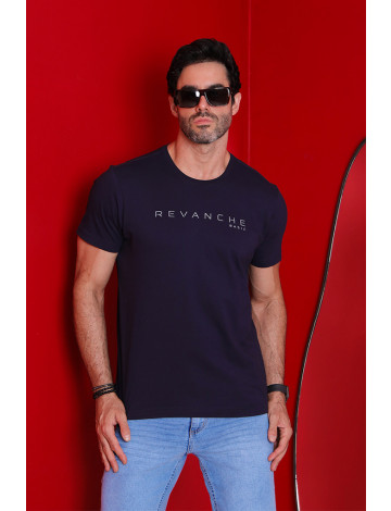 Camiseta Estampada Atacado Masculino Revanche Alpens Azul Marinho Ultra