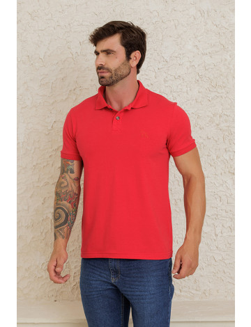 Camiseta Polo Com Elastano Atacado Masculino Revanche Dahod Vermelho