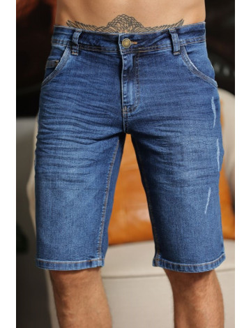 Bermuda Jeans Com Bolso Faca Atacado Masculina Revanche Mangan Azul