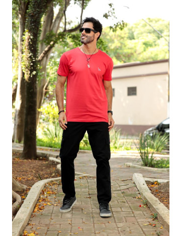 Camiseta Básica Atacado Masculino Revanche Foggia Vermelho