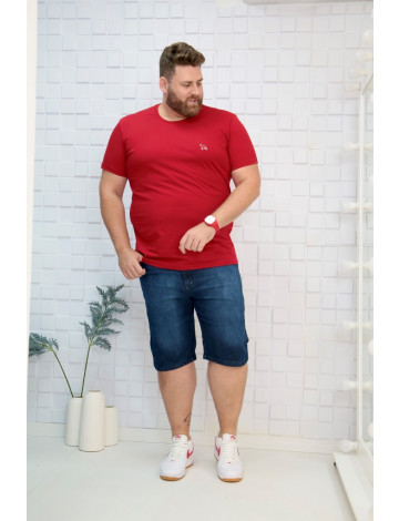 Camiseta Bordada Plus Size Atacado Masculina Revanche Medina Bordo