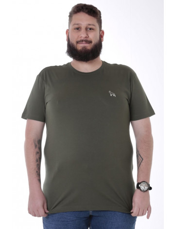 Camiseta Bordada Plus Size Atacado Masculina Revanche Medina Verde Musgo