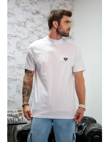 Camiseta Gola Alta Oversized Atacado Masculino Revanche Zaltane Branco