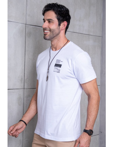 Camiseta Estampada Atacado Masculina Revanche Chucena Branco