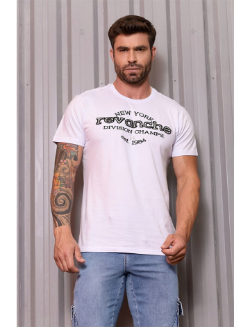 Camiseta Bordada Atacado Masculina Revanche Bembibre Branco