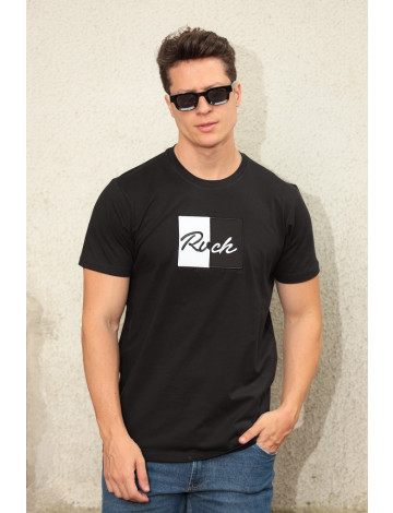 Camiseta Bordada Simple Atacado Masculino Revanche Mutuípe Preto