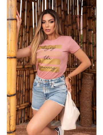 Camiseta Estampada Atacado Feminina Revanche Magna Rose