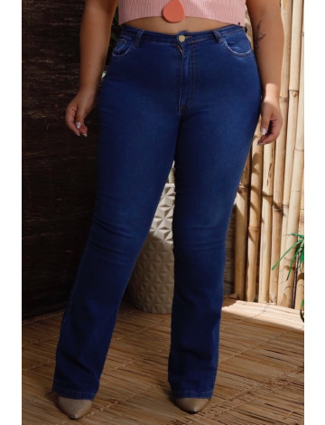 Calça Jeans Flare Barra Normal Curvy Atacado Feminina Revanche Mayate Azul