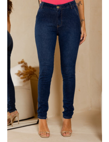 Calça Jeans Skinny Com Bolso Embutido Atacado Feminina Revanche Burgas Azul