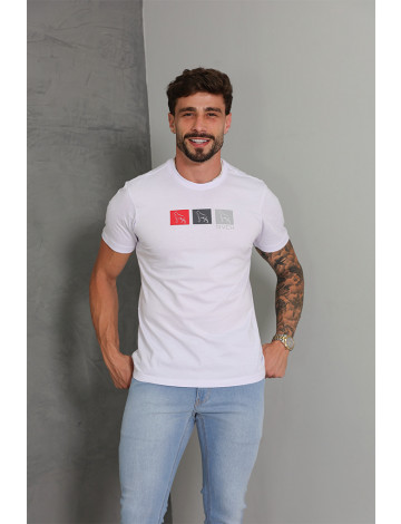 Camiseta Estampada Atacado Masculino Revanche Hermisende Branco