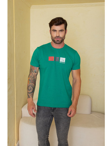 Camiseta Estampada Atacado Masculino Revanche Hermisende Verde