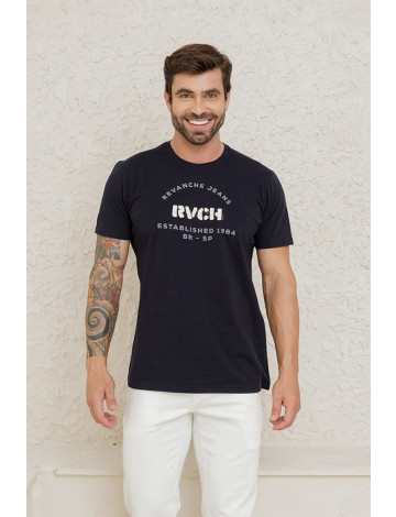 Camiseta Bordada Atacado Masculina Revanche Belovo Azul Marinho Ultra