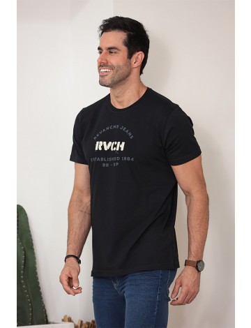 Camiseta Bordada Atacado Masculina Revanche Belovo Preto