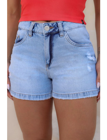 Shorts Jeans Boyfriend Atacado Feminino Revanche Itarana Azul