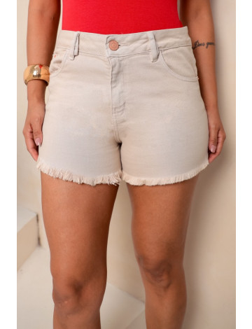Shorts Mom Color Atacado Feminino Revanche Leribe Areia