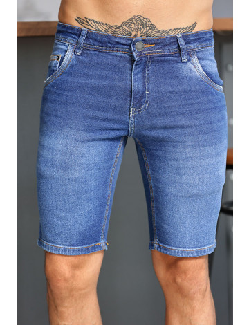 Bermuda jeans com elástano atacado masculina Revanche Menges Azul