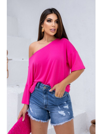 Blusa ampla texturizada atacado feminina Revanche Sevilha Pink