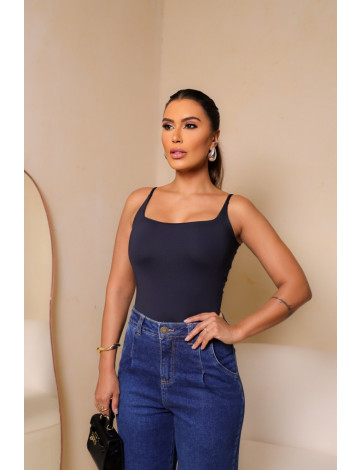 Blusa De Alça Com Elástano Atacado Feminino Revanche Salonica Preto