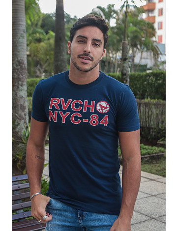 Camiseta Silkada Atacado Masculina Revanche Vince Azul Marinho