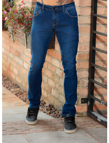 Calça jeans reta atacado masculina Revanche Velenje Azul