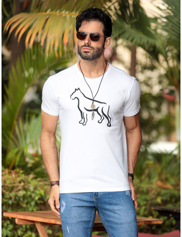 Camiseta Bordada Atacado Masculino Revanche Betim Branco