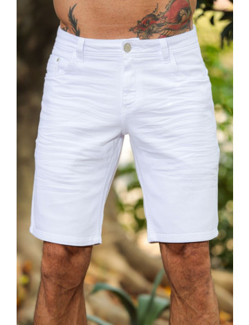 Bermuda Color Com Elastano Atacado Masculina Revanche Iconha Branco