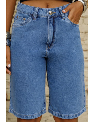 Bermuda Jeans Atacado Feminina Revanche Bordalba Azul