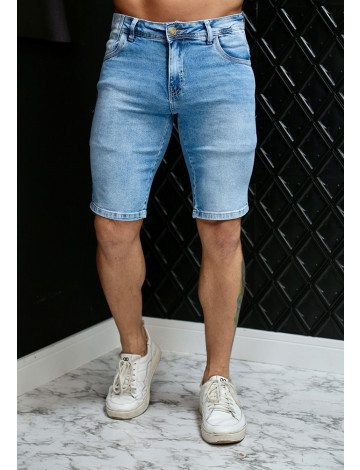 Bermuda jeans com elástano atacado masculina Revanche Uchoa Azul