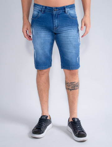 Bermuda Jeans Atacado Masculina Revanche Facundes Azul Frente