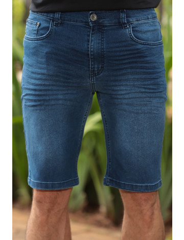 Bermuda Jeans Tradicional Atacado Masculina Revanche Pirque Azul