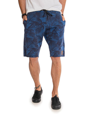 Bermuda Moletom Atacado Estampada Masculina Revanche Springs Azul Frente