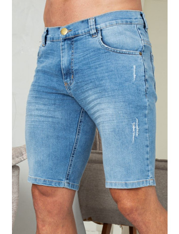 Bermuda Tradicional Com Elastano Atacado Masculina Revanche Luquin Azul