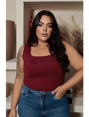 Blusa Curvy Alça Larga Atacado Feminina Revanche Pallantia Vinho