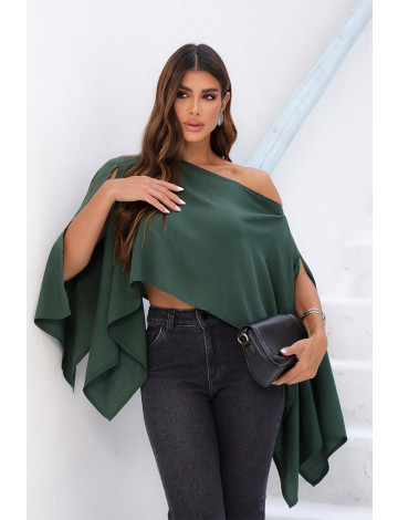 Blusa Ampla Manga Flutuante Atacado Feminina Revanche Laranda Verde