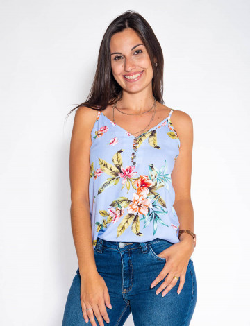 Blusa Atacado Alcinha Feminina Revanche Lisieux Azul Claro Frente