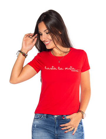 Blusa Atacado Estampa Feminina Revanche Hasta La Vista Vermelha Frente