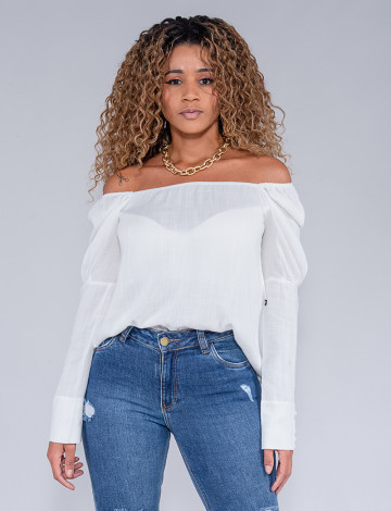 Blusa Atacado Feminina Revanche Karen Off-White Frente