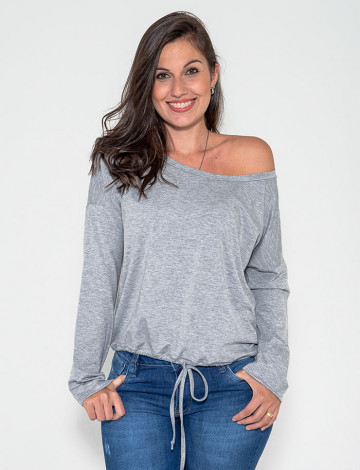 Blusa Atacado Laço Manga Longa Revanche Macedônia Mescla Frente