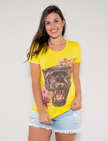 Blusa Atacado Tigre Feminina Revanche Fantina Amarelo Frente