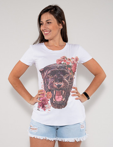 Blusa Atacado Tigre Feminina Revanche Fantina Branco Frente