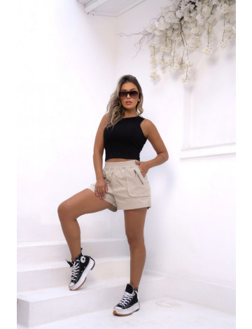 Blusa Regata Cava Assimétrica Atacado Feminino Revanche Bédar Preto
