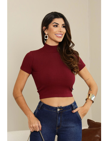 Blusa Gola Alta Atacado Feminina Revanche Juliobona Vinho